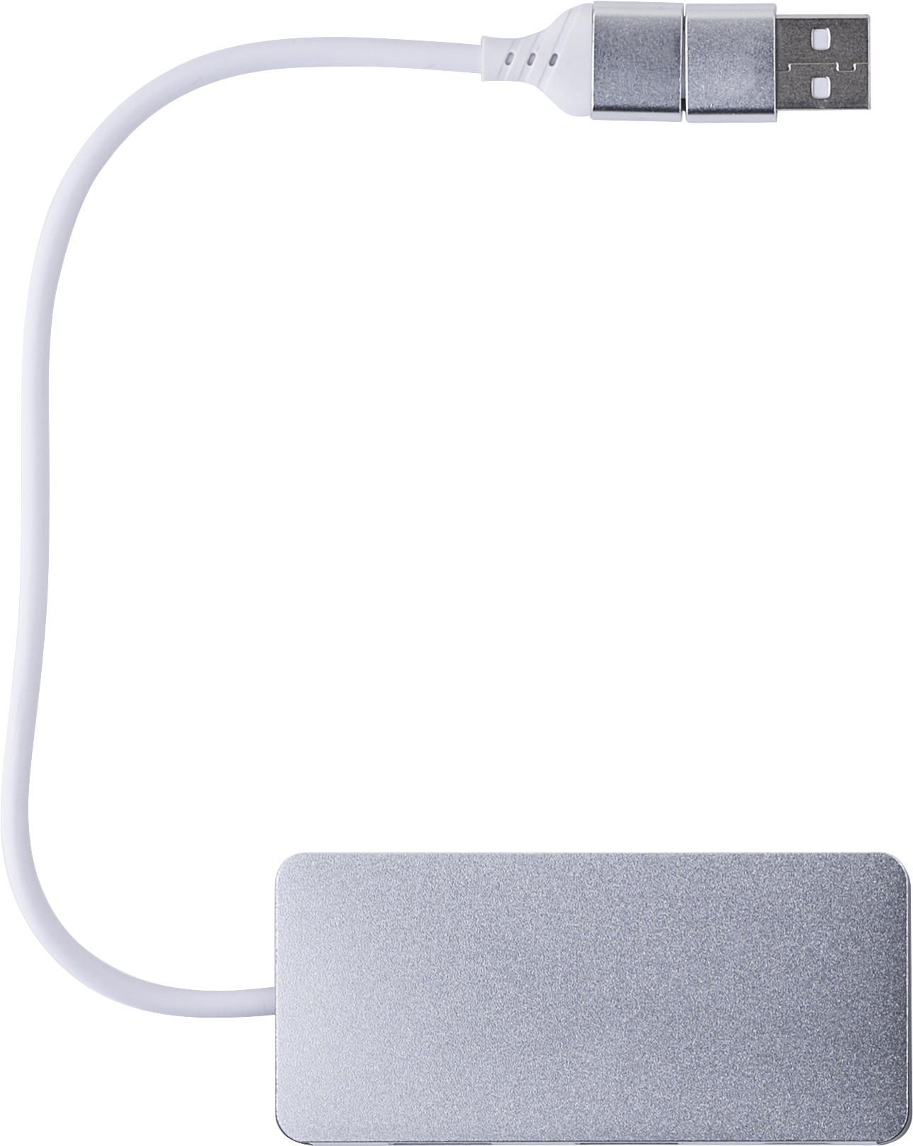 Hub USB de aluminio reciclado Layton